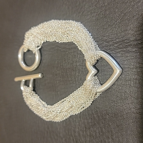 Tiffany & Co Vintage 10 Strand Mesh Toggle Heart Bracelet - Picture 7 of 8